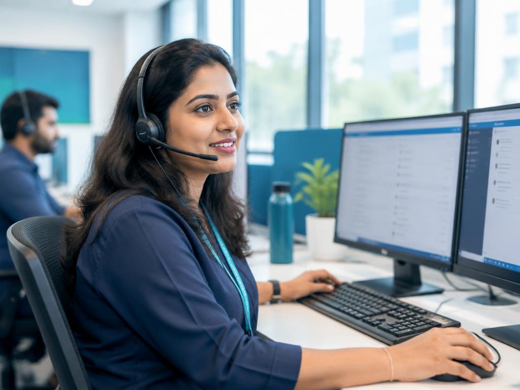 Technical support specialist assisting a customer